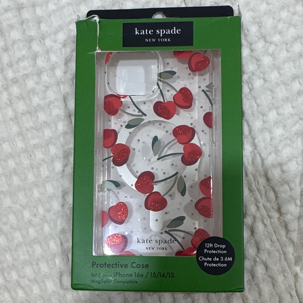 Kate Spade Cherry Design iPhone Case - Red and Green